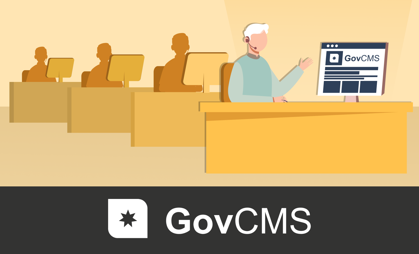 Screenshot of the GovCMS service desk ticketing dashboard showing support request status