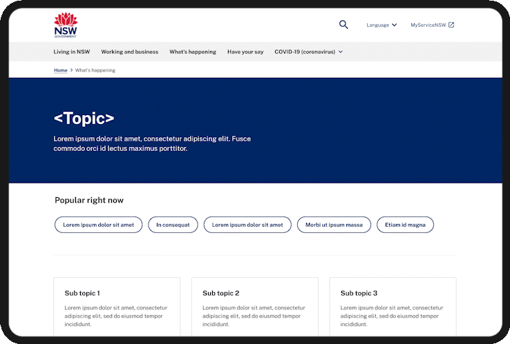NSW - Homepage GIF