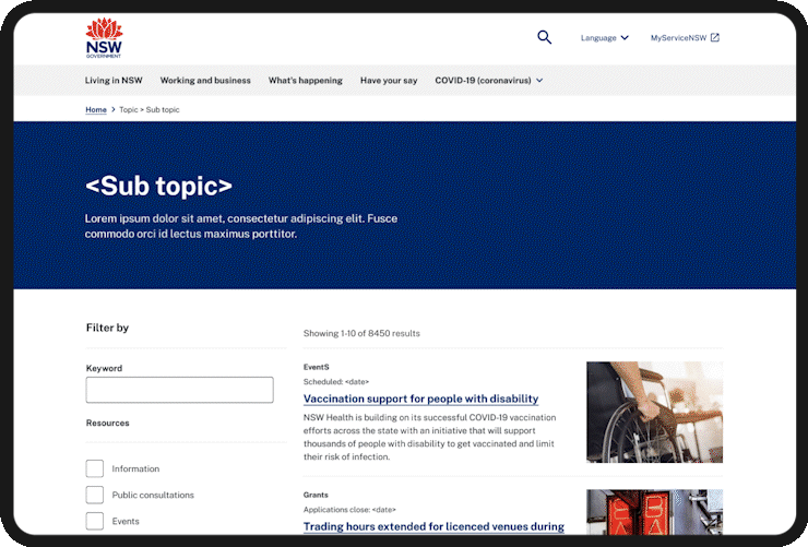 NSW - Topic-based automation