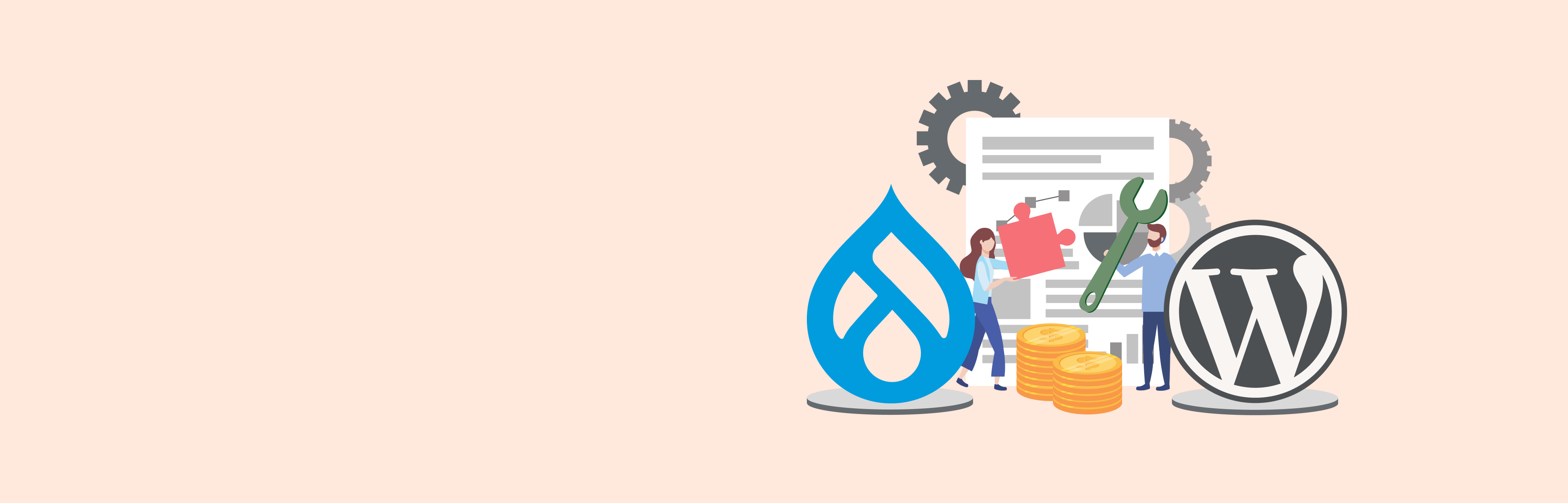 Banner - Drupal vs WordPress