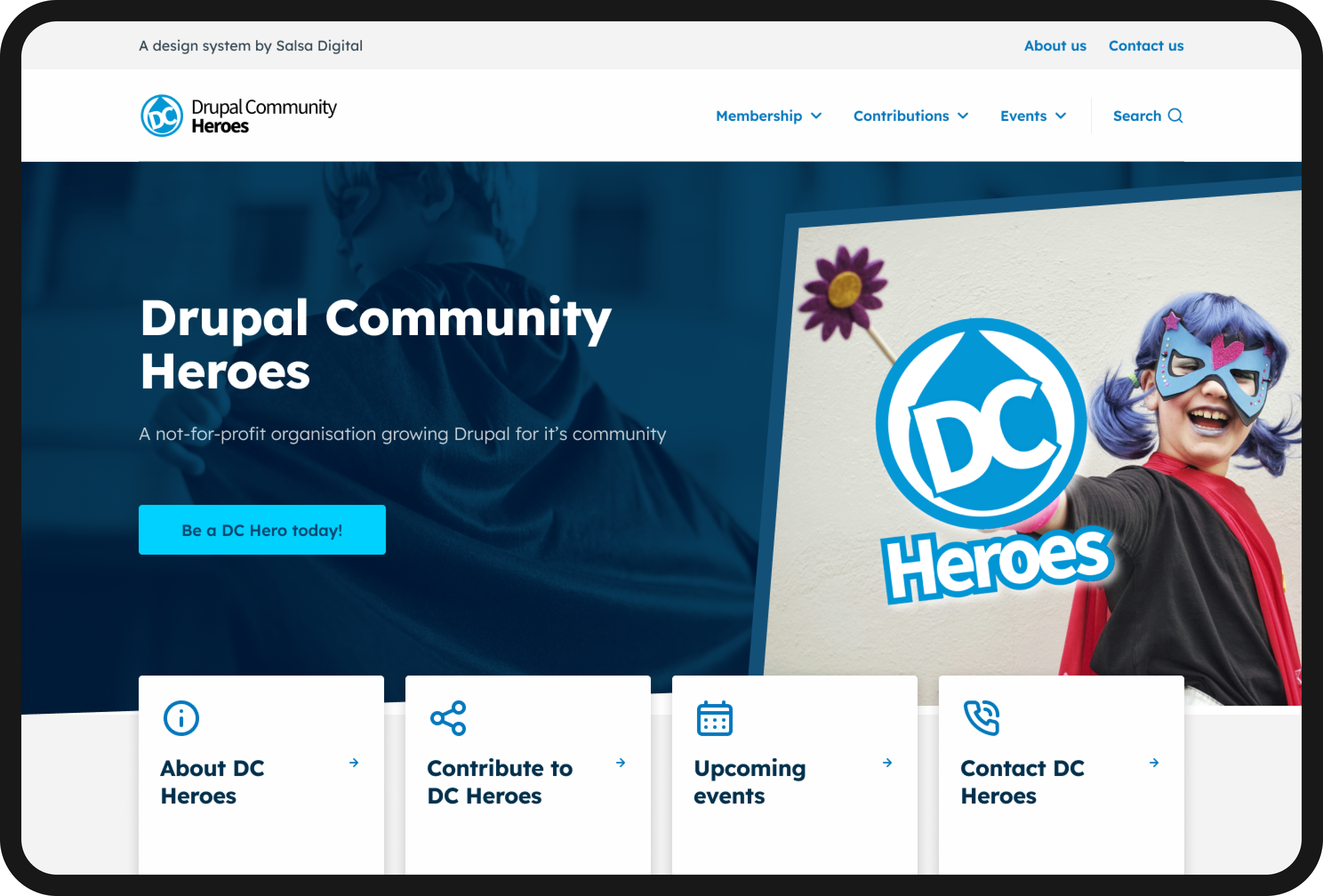 Screenshot of CivicTheme Gameshow homepage example in Figma