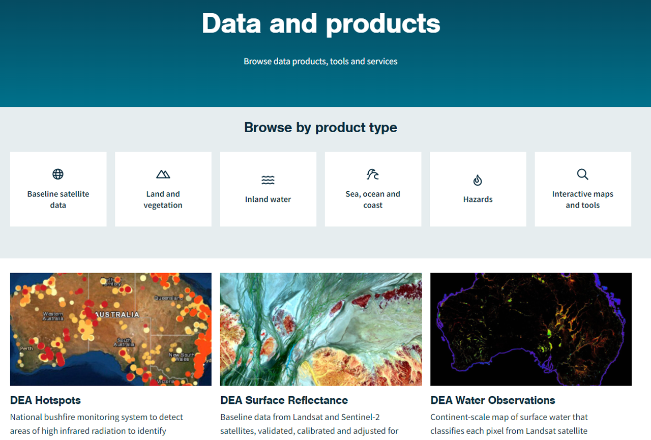 SCREENSHOT OF DEA DATA PRODUCTS CATALOGUE