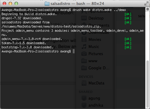 Drupal CMS - Drush make command result with bootstrap base theme