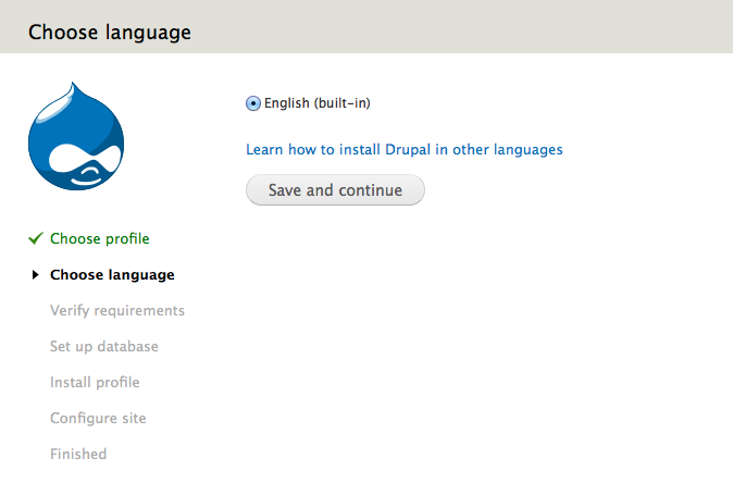 Drupal CMS - Drupal default installation theme (Seven)
