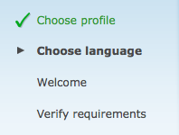 Drupal CMS - Welcome step