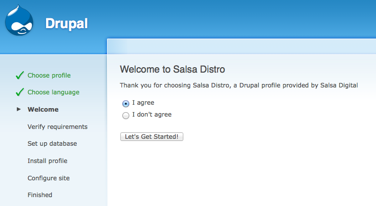 Drupal CMS - Custom welcome step page