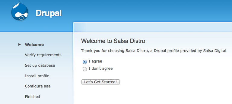 Drupal CMS - Installation profile with deleted steps
