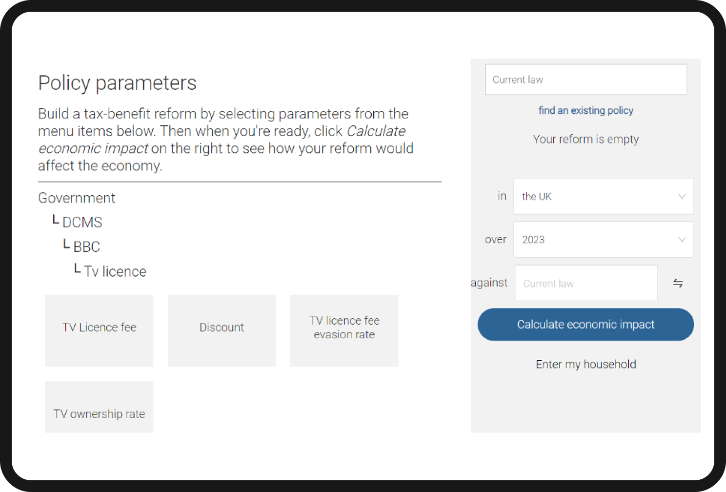 Policy parameters
