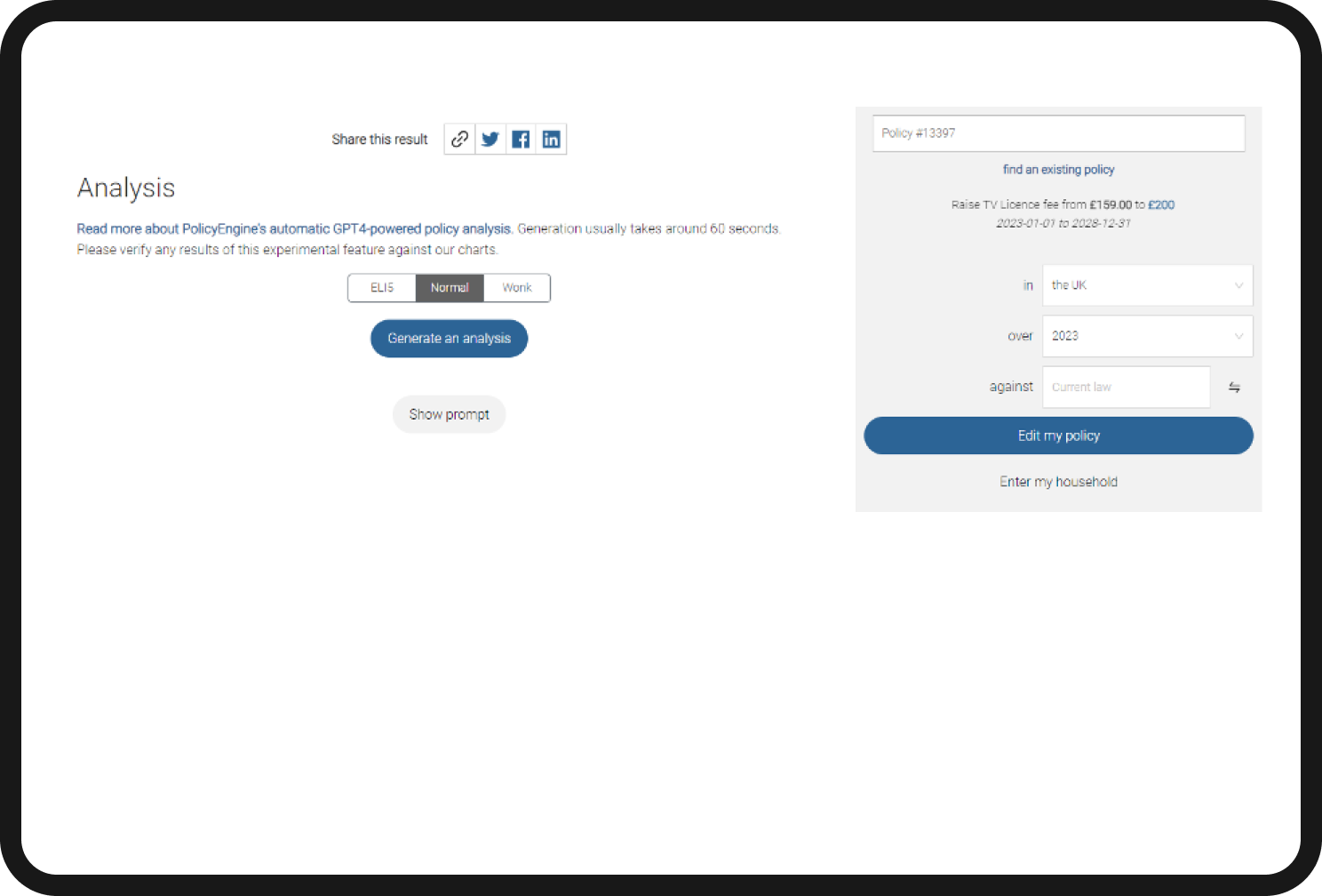PolicyEngine - Using ChatGPT for analysis of policy reform