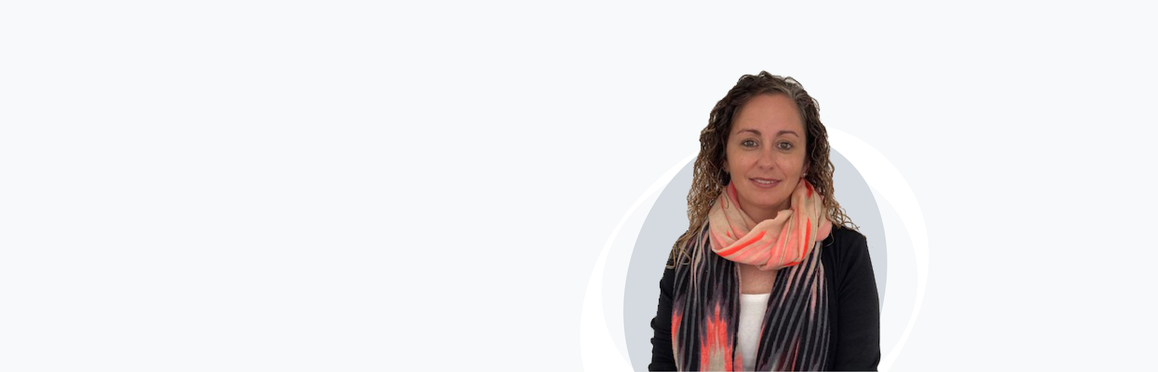 Banner image with photo of Angela Rako