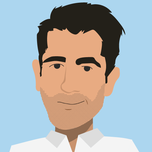 Caricature of Mark Calvert