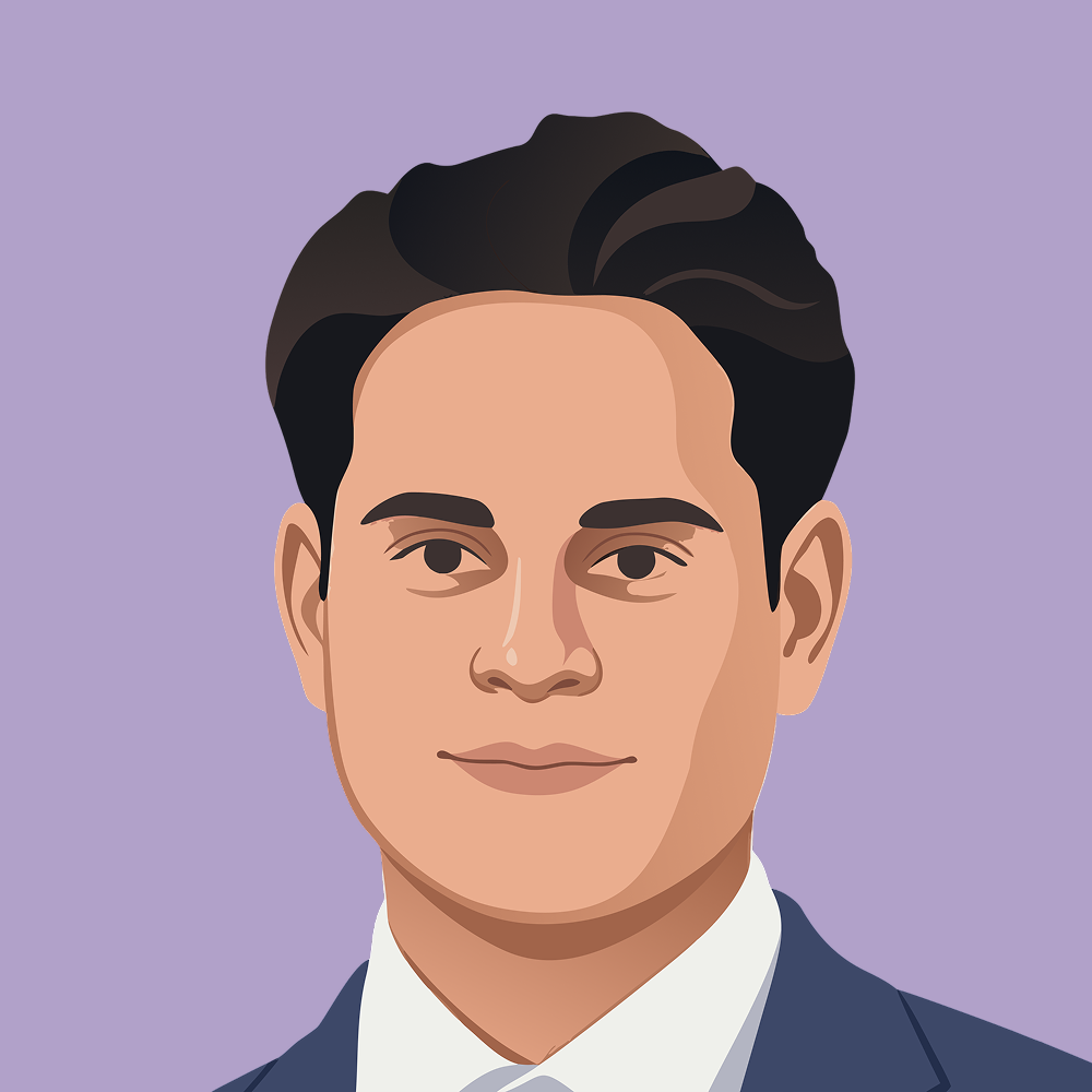 Caricature of Rahin Farook