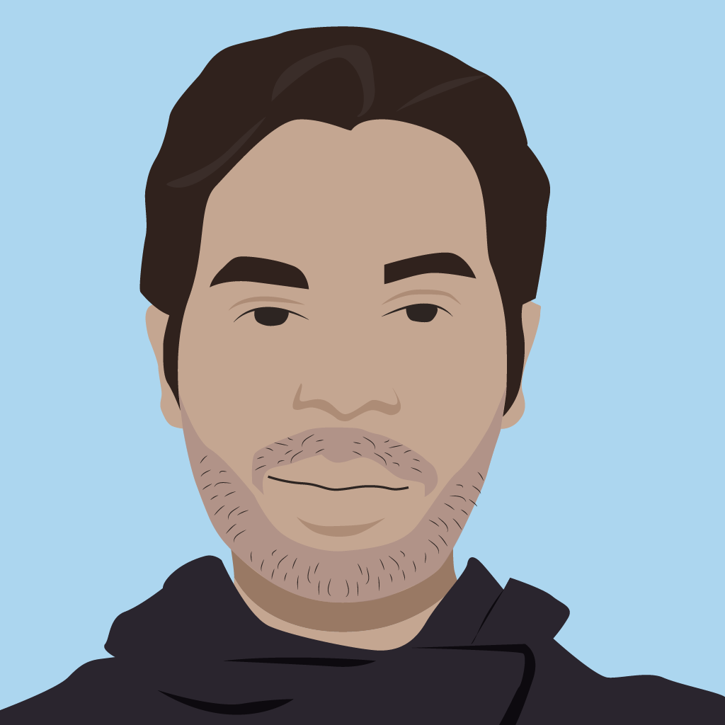 Caricature of Rashed Khan