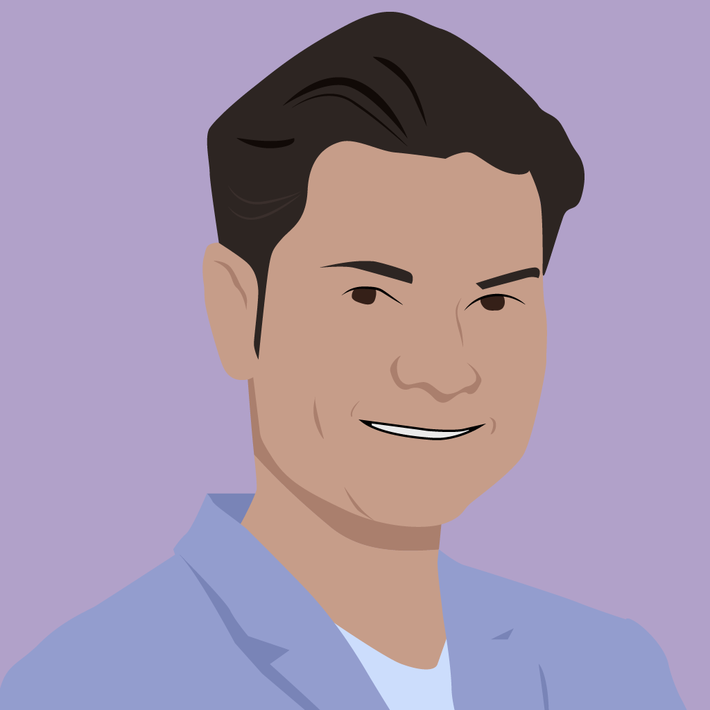 Caricature of Shivan Jaikaran