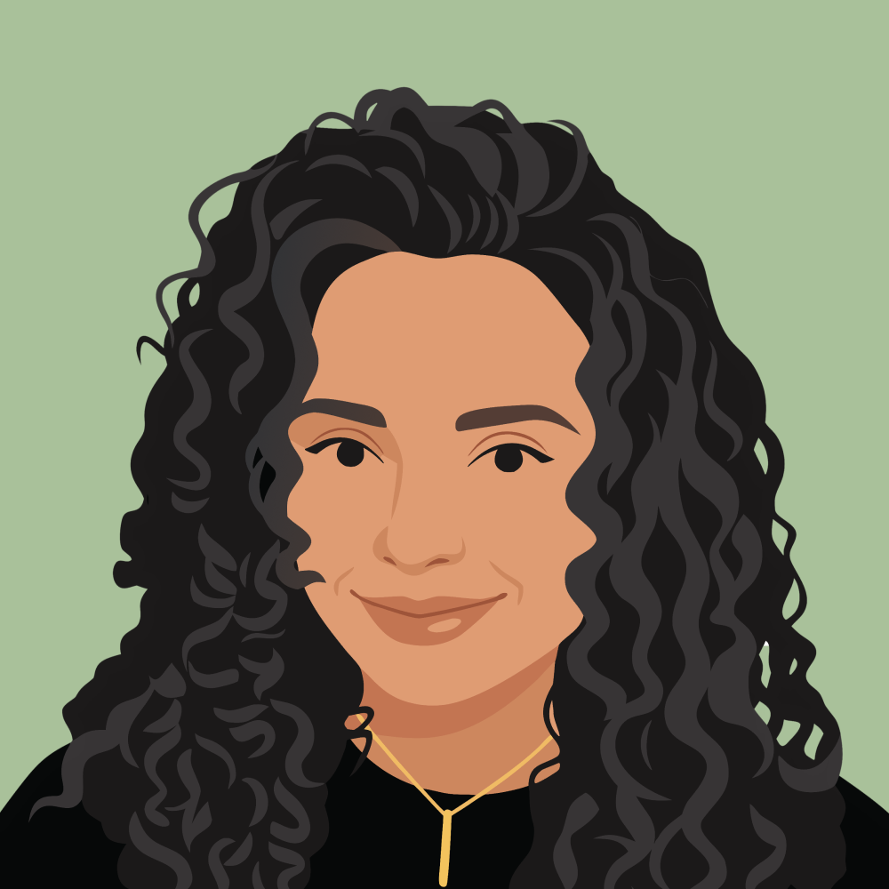 Caricature of Tanaya Dipnaik