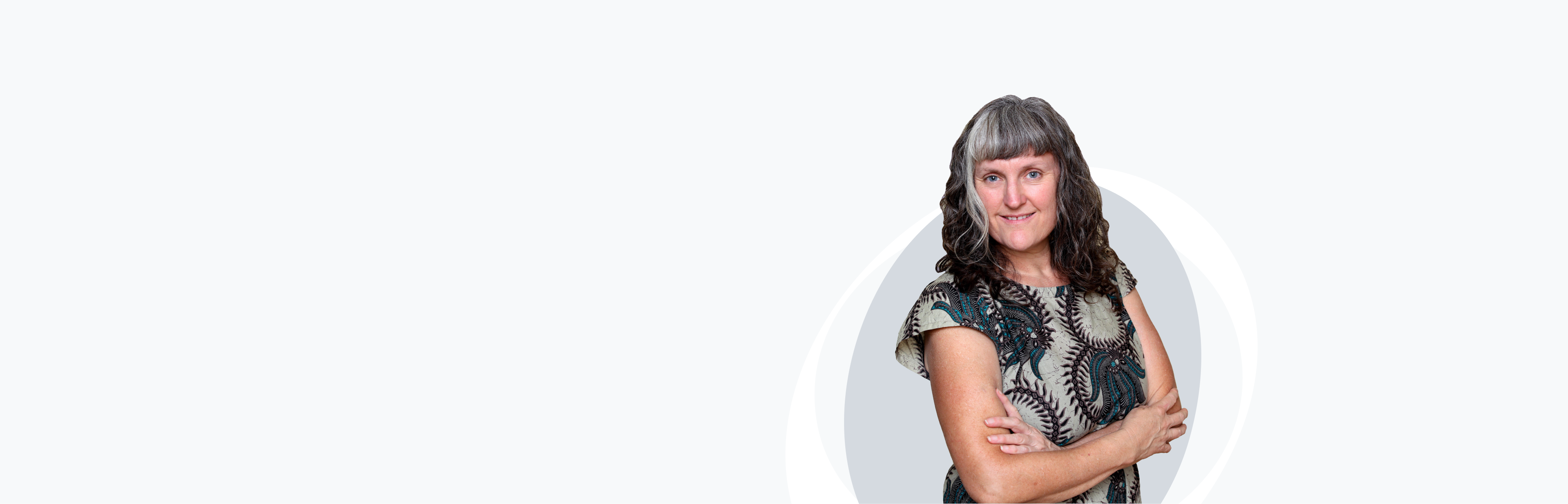 Banner image with photo of Fiona Morrison