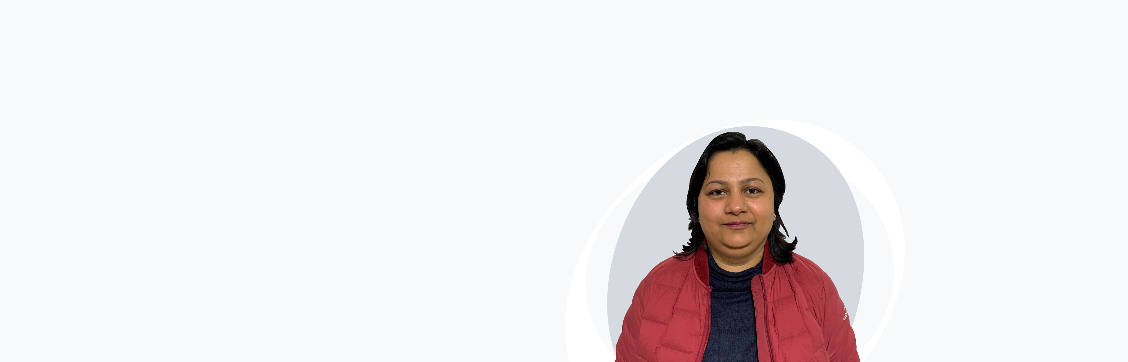 Banner image with photo of Suchi Garg