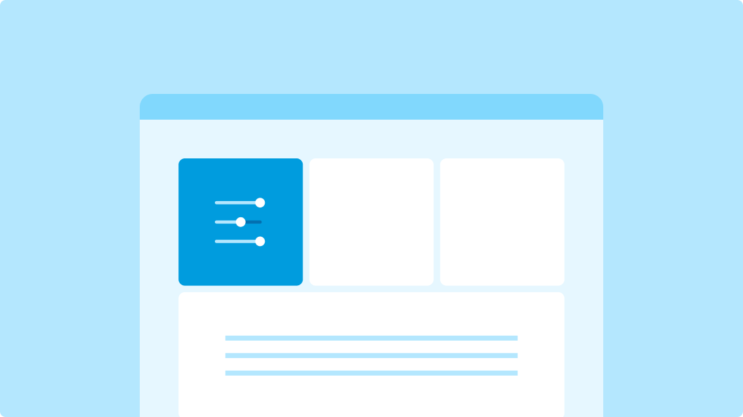 Illustration showing custom block types and theming in Drupal, featuring a webpage with adjustable sliders on a block. Additional blocks are displayed alongside, representing different bock types and the ability to customise their appearance